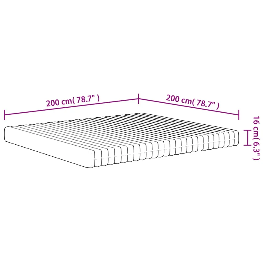 Matelas en mousse moyennement doux 200x200 cm - 9