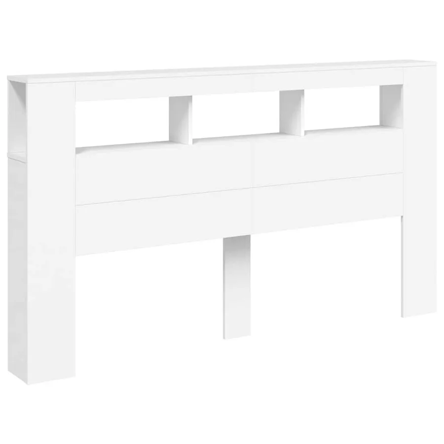 Tête de lit à LED blanc 180x18,5x103,5 cm bois d'ingénierie - 4