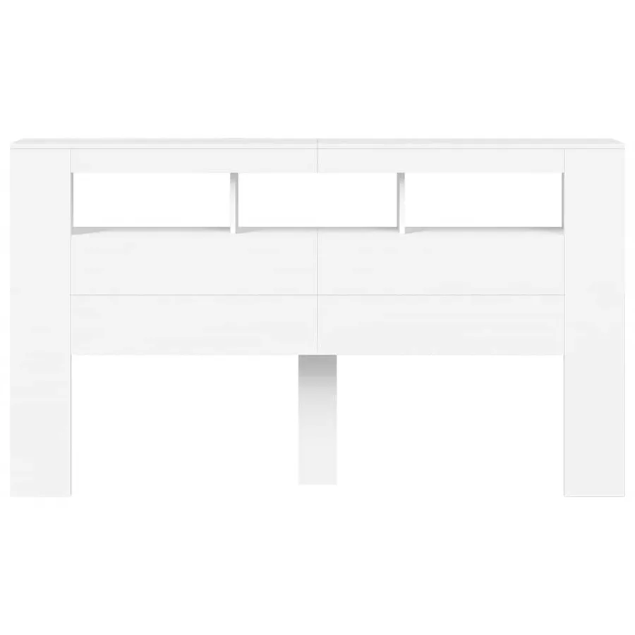 Tête de lit à LED blanc 180x18,5x103,5 cm bois d'ingénierie - 5