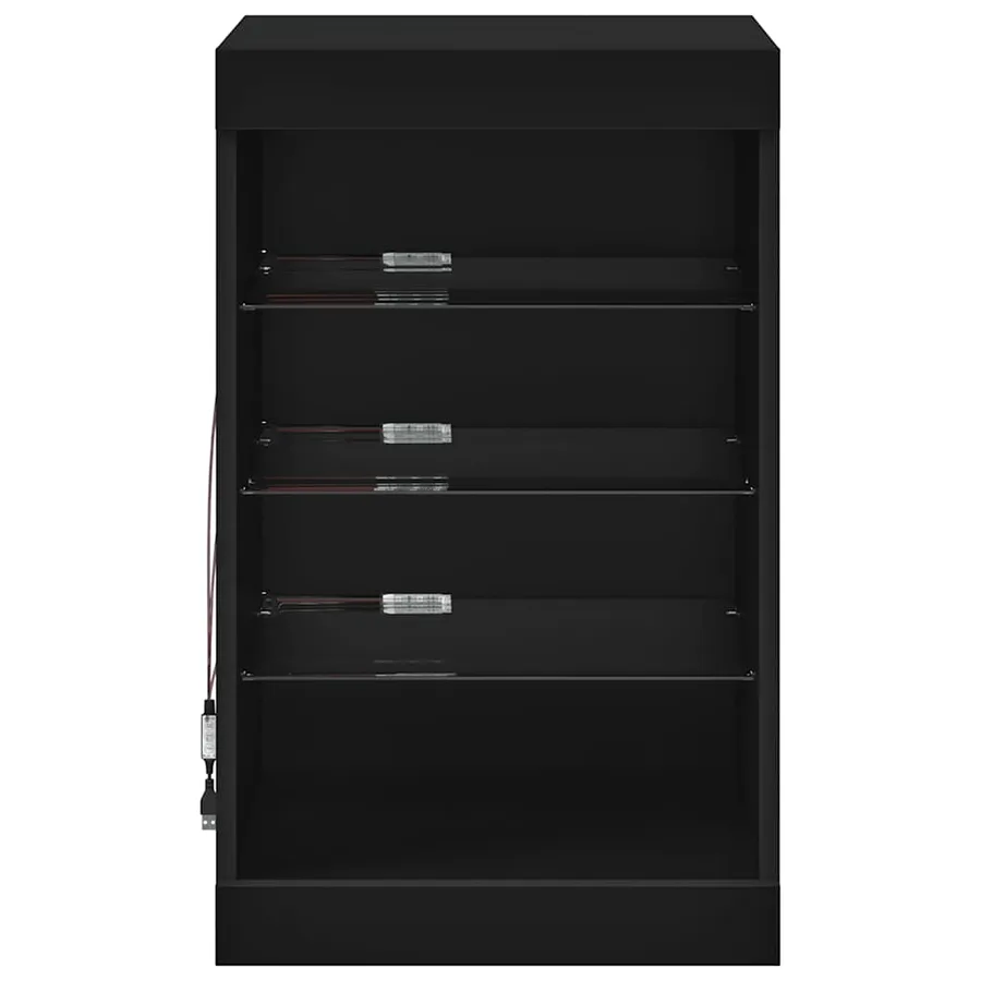 Buffet avec lumières LED noir 41x37x67 cm - 6