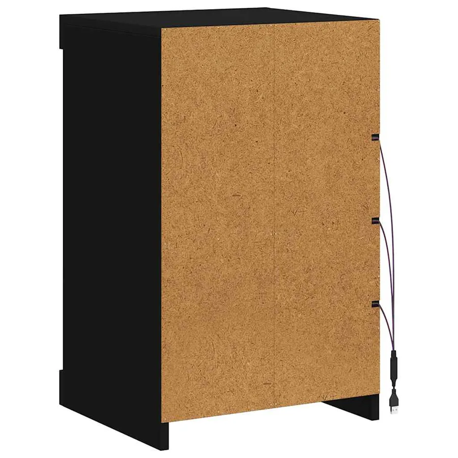 Buffet avec lumières LED noir 41x37x67 cm - 8