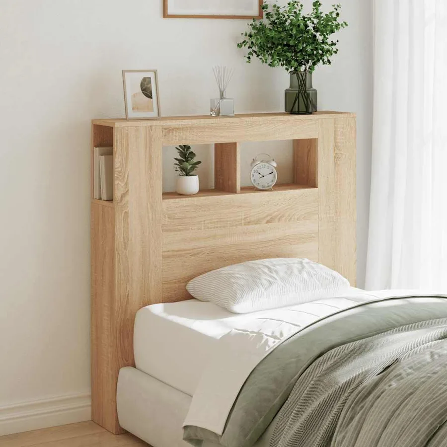 Tête de lit à LED chêne sonoma 100x18,5x103,5cm bois ingénierie - 3