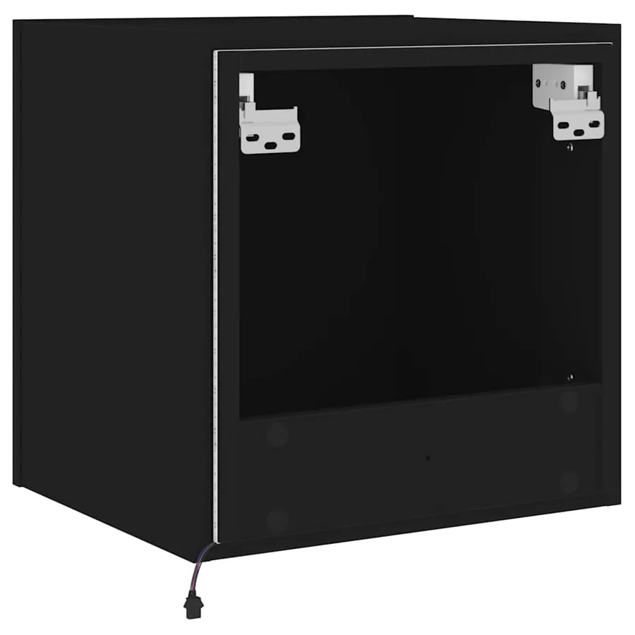 Meubles TV muraux avec lumières LED 2 pcs noir 40,5x35x40 cm - 12