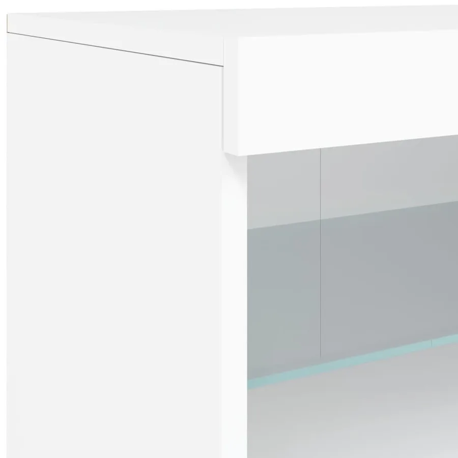 Buffet avec lumières LED blanc 142,5x37x67 cm - 12