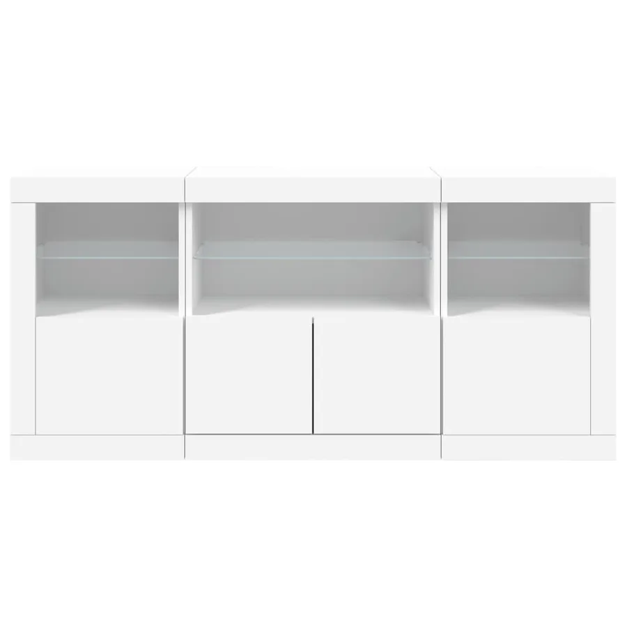 Buffet avec lumières LED blanc 142,5x37x67 cm - 6