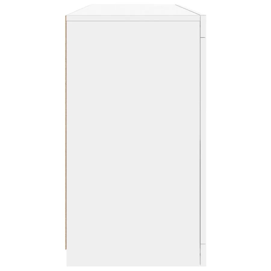 Buffet avec lumières LED blanc 142,5x37x67 cm - 7