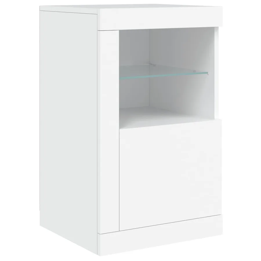 Buffet avec lumières LED blanc 142,5x37x67 cm - 9