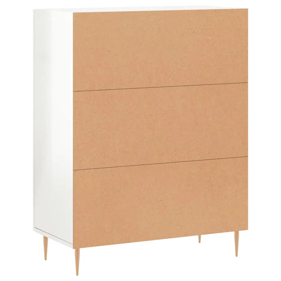 Buffet Blanc brillant 69,5x34x90 cm Bois d'ingénierie - 8
