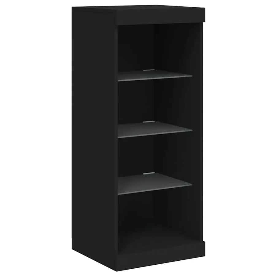 Buffet avec lumières LED noir 41x37x100 cm - 5