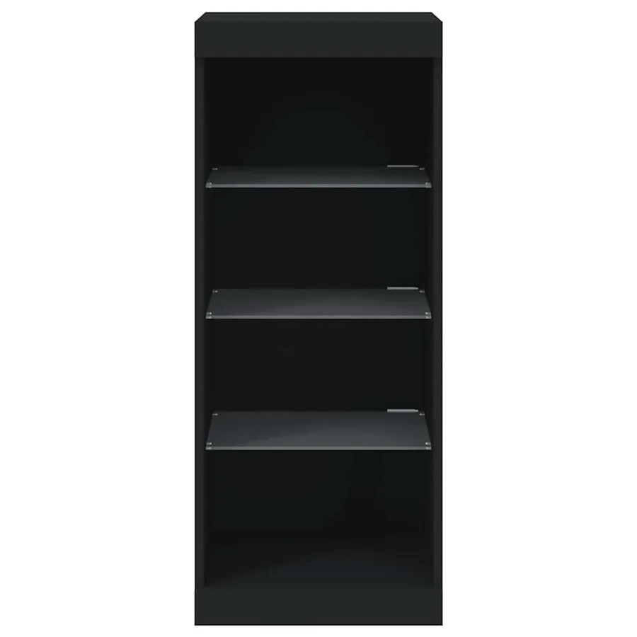 Buffet avec lumières LED noir 41x37x100 cm - 6