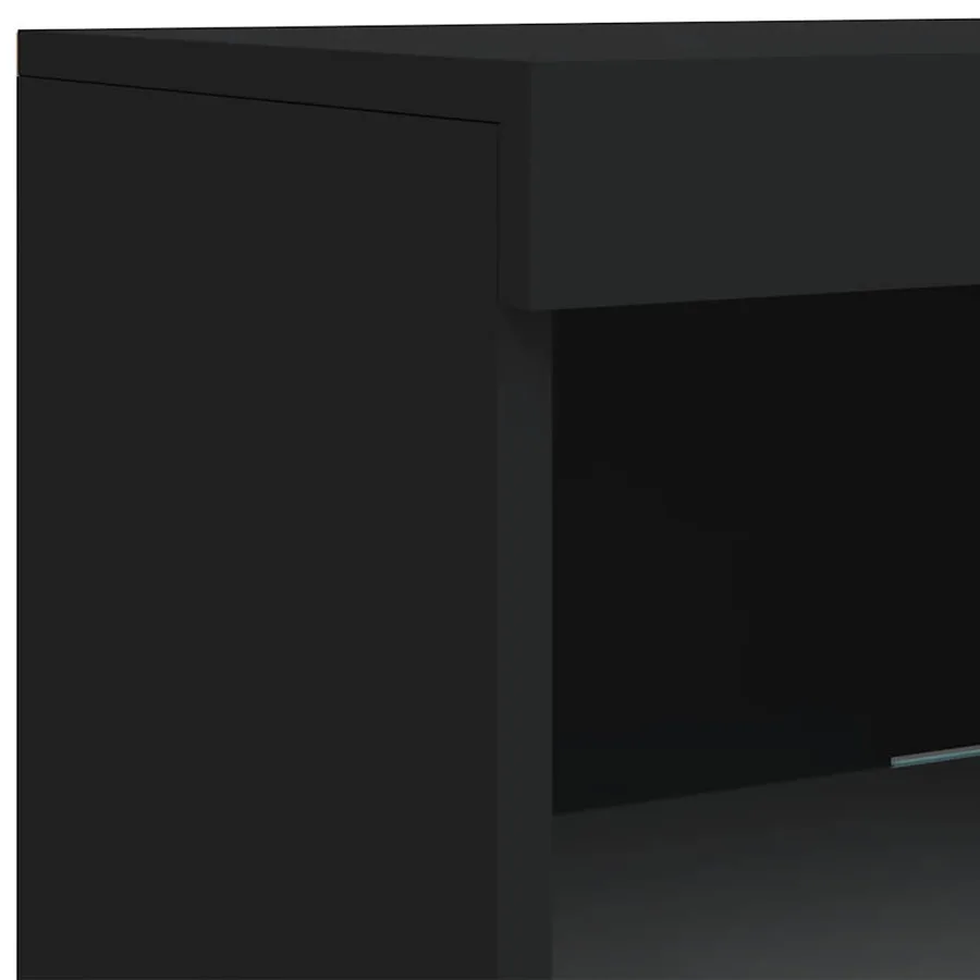 Buffet avec lumières LED noir 41x37x100 cm - 9