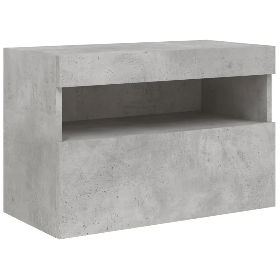 Ensemble de meubles TV muraux 7pcs et lumières LED gris béton - 9