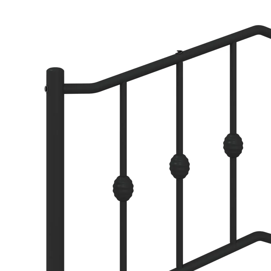 Cadre de lit métal sans matelas avec pied de lit noir 107x203cm - 8