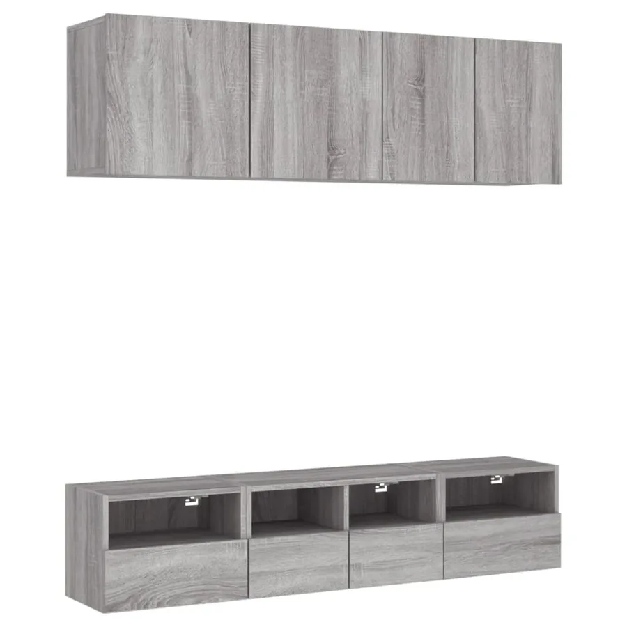 Unités murales TV 5 pcs sonoma gris bois d'ingénierie - 2