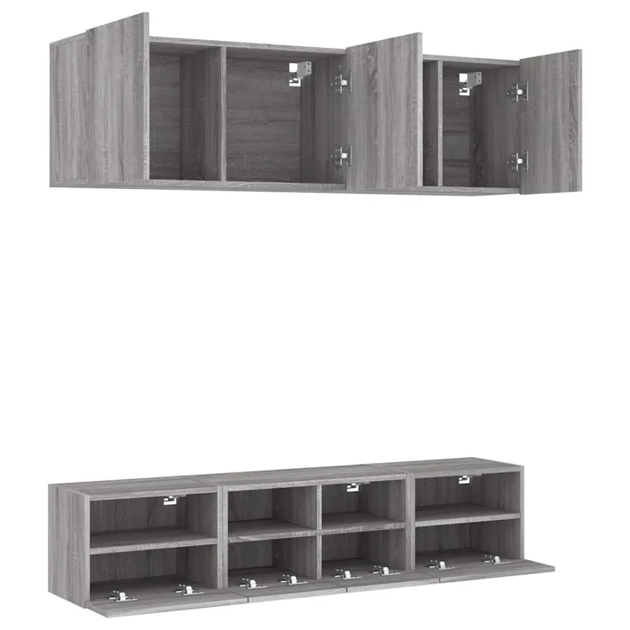 Unités murales TV 5 pcs sonoma gris bois d'ingénierie - 4