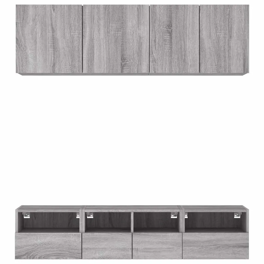 Unités murales TV 5 pcs sonoma gris bois d'ingénierie - 5