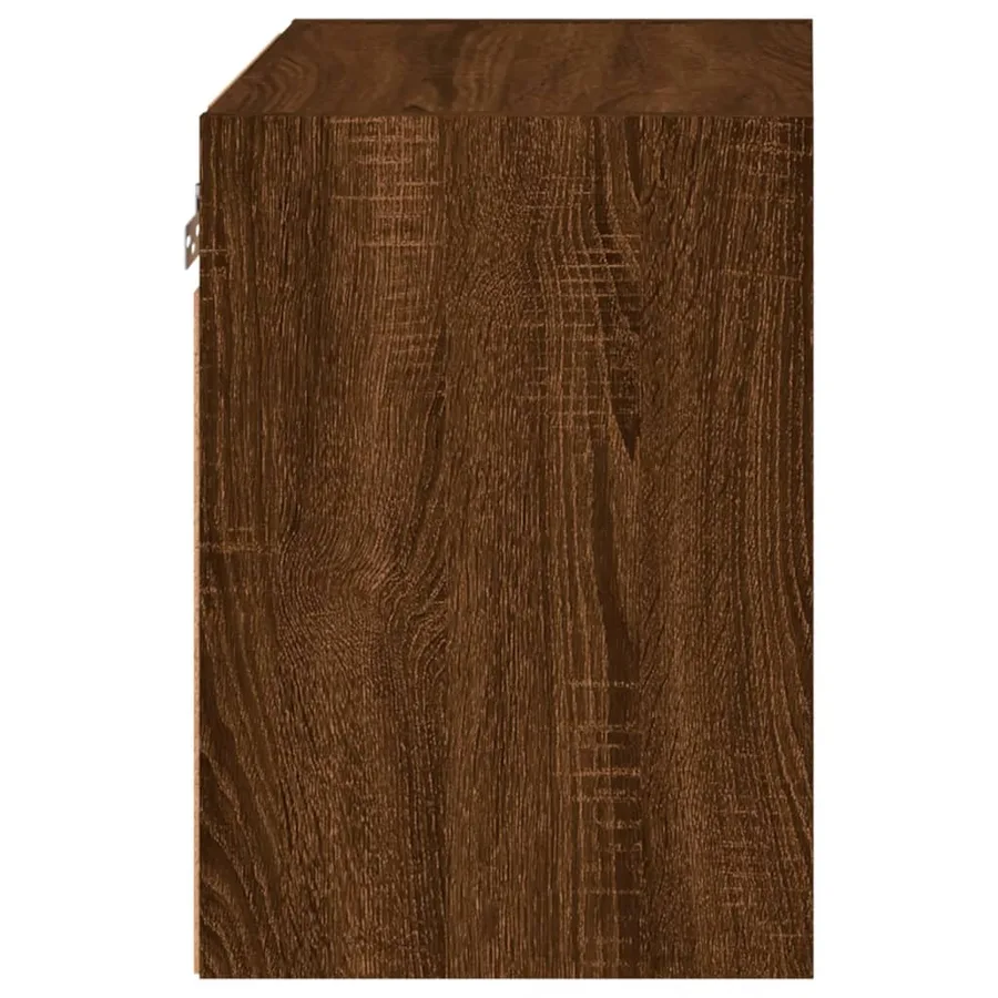 Table de chevet murale avec lumières LED chêne marron - 9
