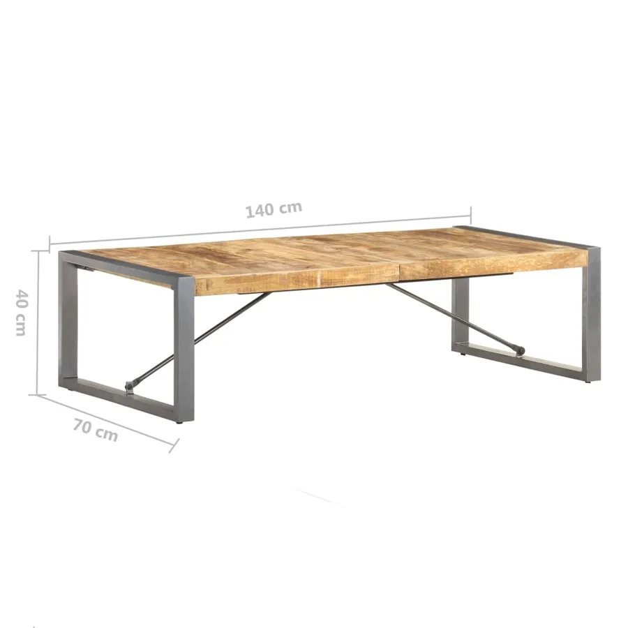 Table basse 140x70x40 cm Bois de manguier brut - 7