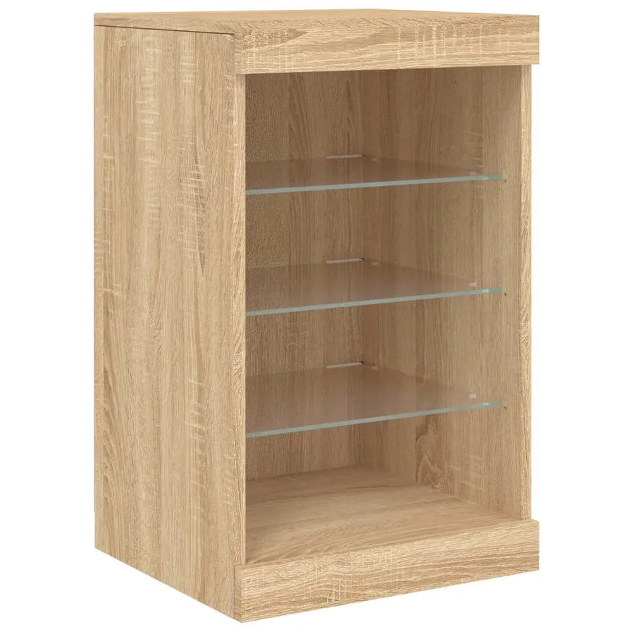 Buffet avec lumières LED chêne sonoma 283x37x67 cm - 14
