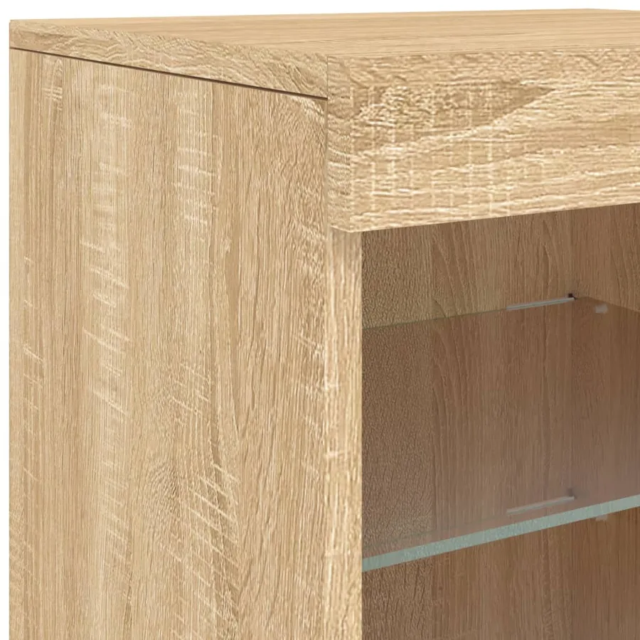 Buffet avec lumières LED chêne sonoma 283x37x67 cm - 16