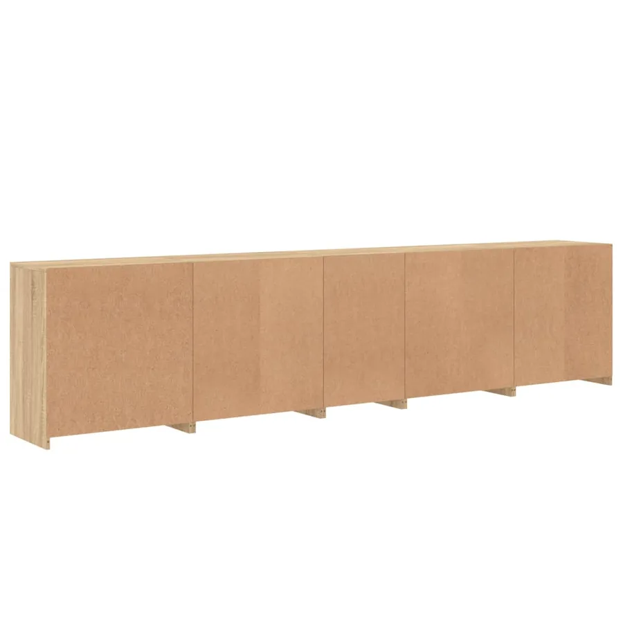 Buffet avec lumières LED chêne sonoma 283x37x67 cm - 9