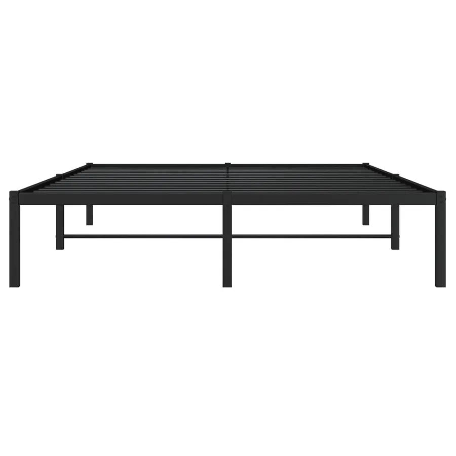 Cadre de lit métal sans matelas noir 135x190 cm - 5