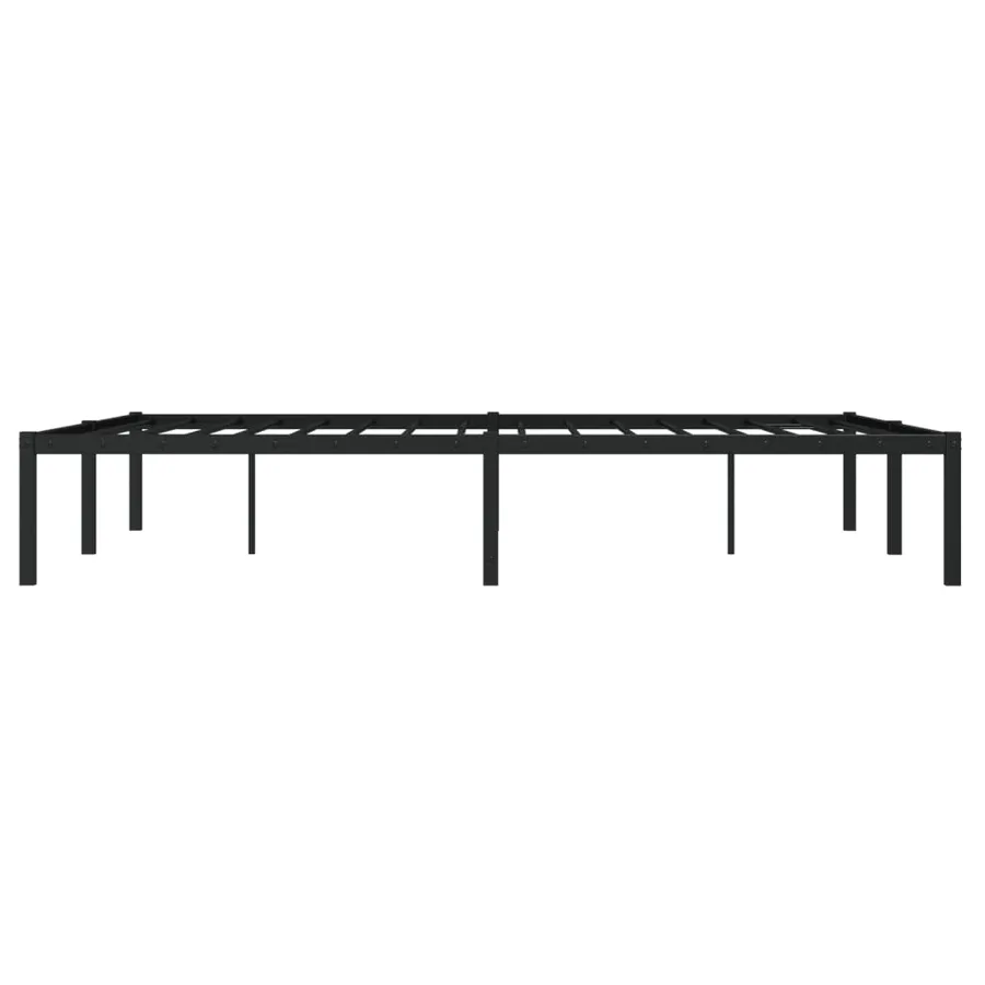 Cadre de lit métal sans matelas noir 135x190 cm - 6