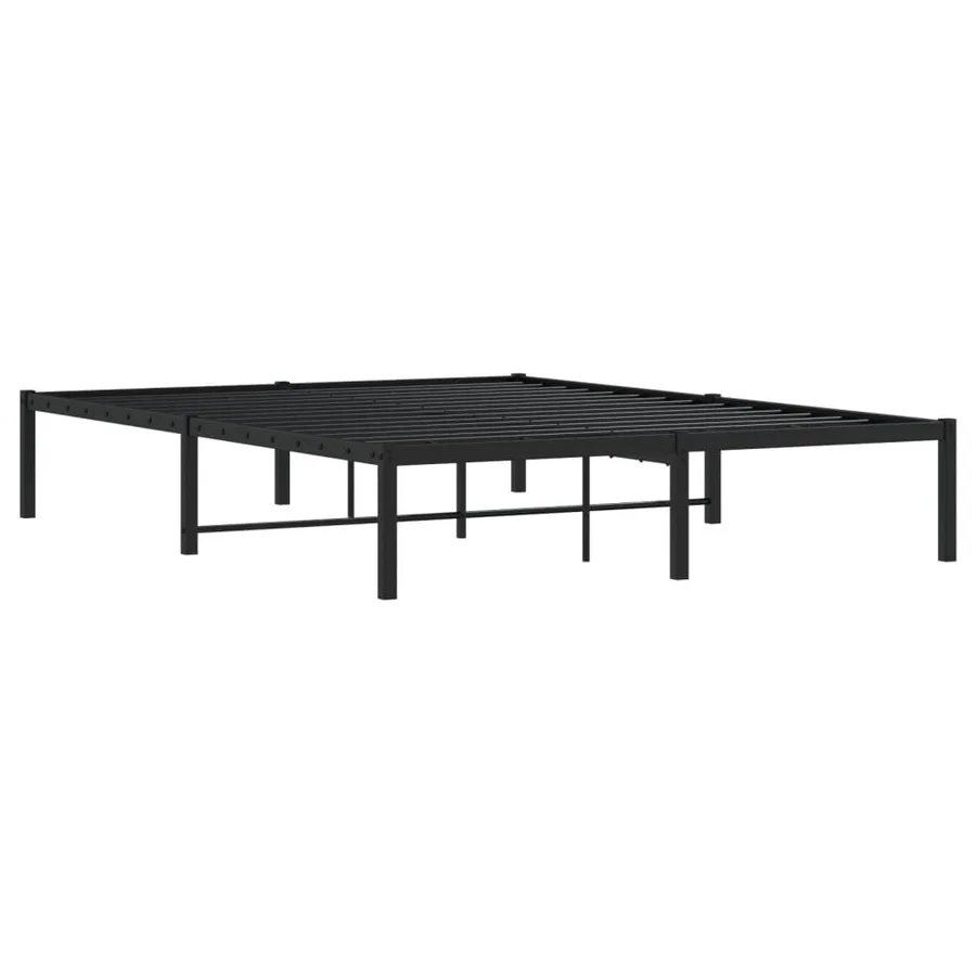 Cadre de lit métal sans matelas noir 135x190 cm - 7