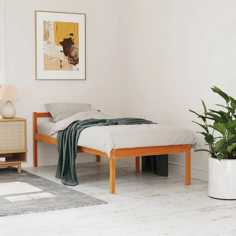 Lit pour personne âgée sans matelas 90x190 cm bois pin massif