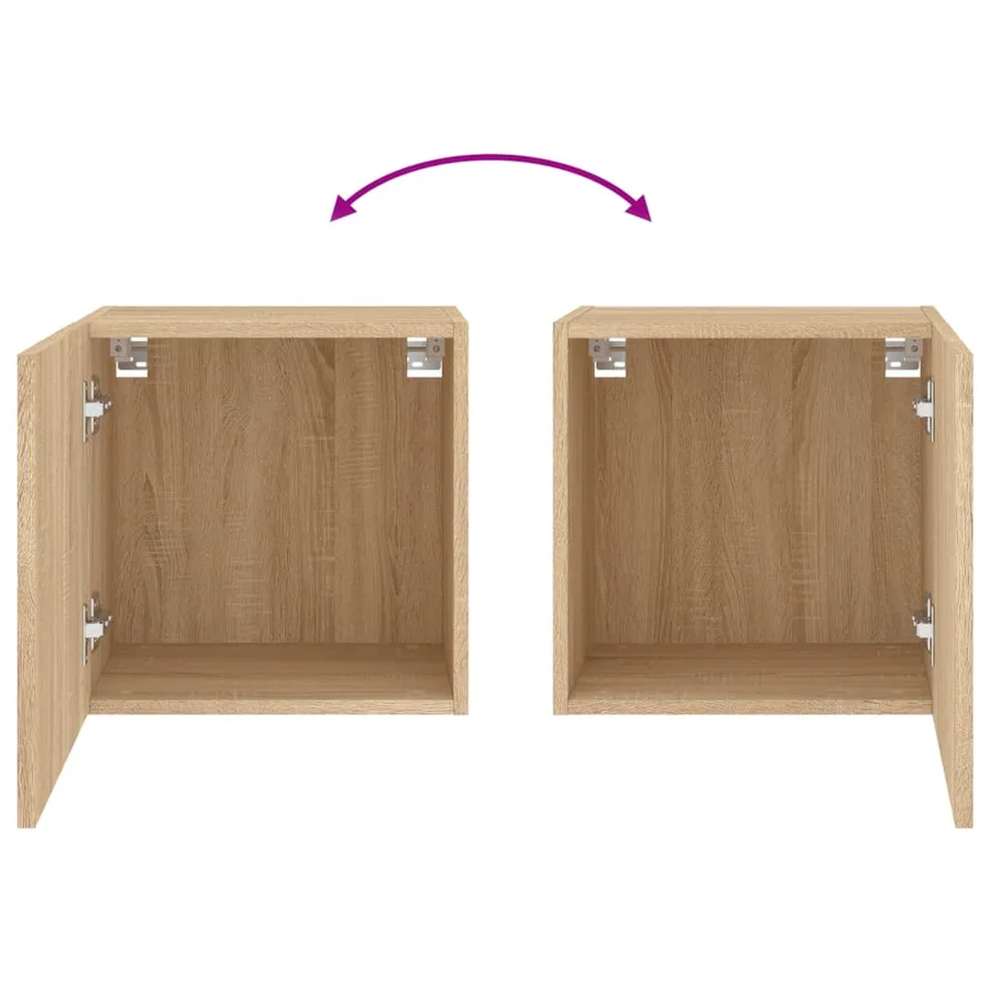 Meuble TV mural chêne sonoma 40,5x30x40 cm bois d'ingénierie - 10