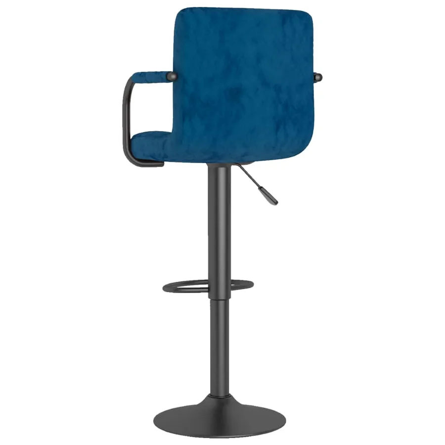 Tabourets de bar lot de 2 bleu velours - 6