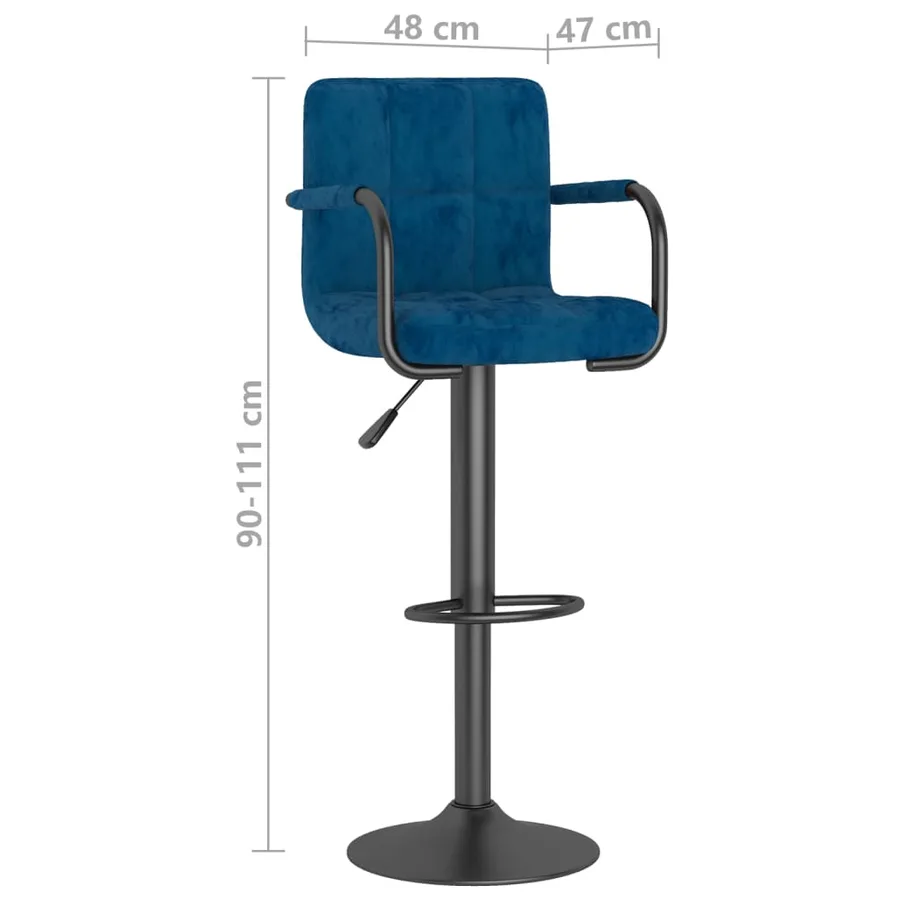 Tabourets de bar lot de 2 bleu velours - 9