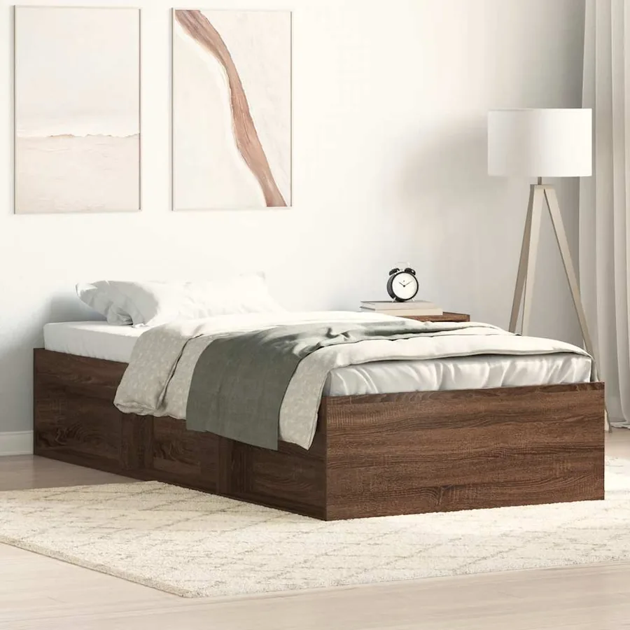 Cadre de lit sans matelas chêne marron 90x190 cm