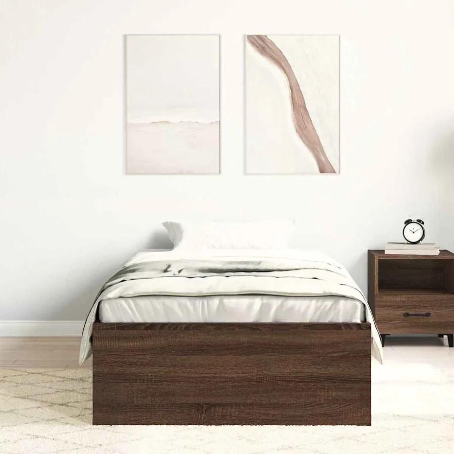 Cadre de lit sans matelas chêne marron 90x190 cm - 4