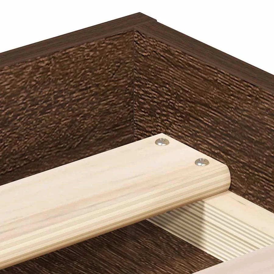 Cadre de lit sans matelas chêne marron 90x190 cm - 8