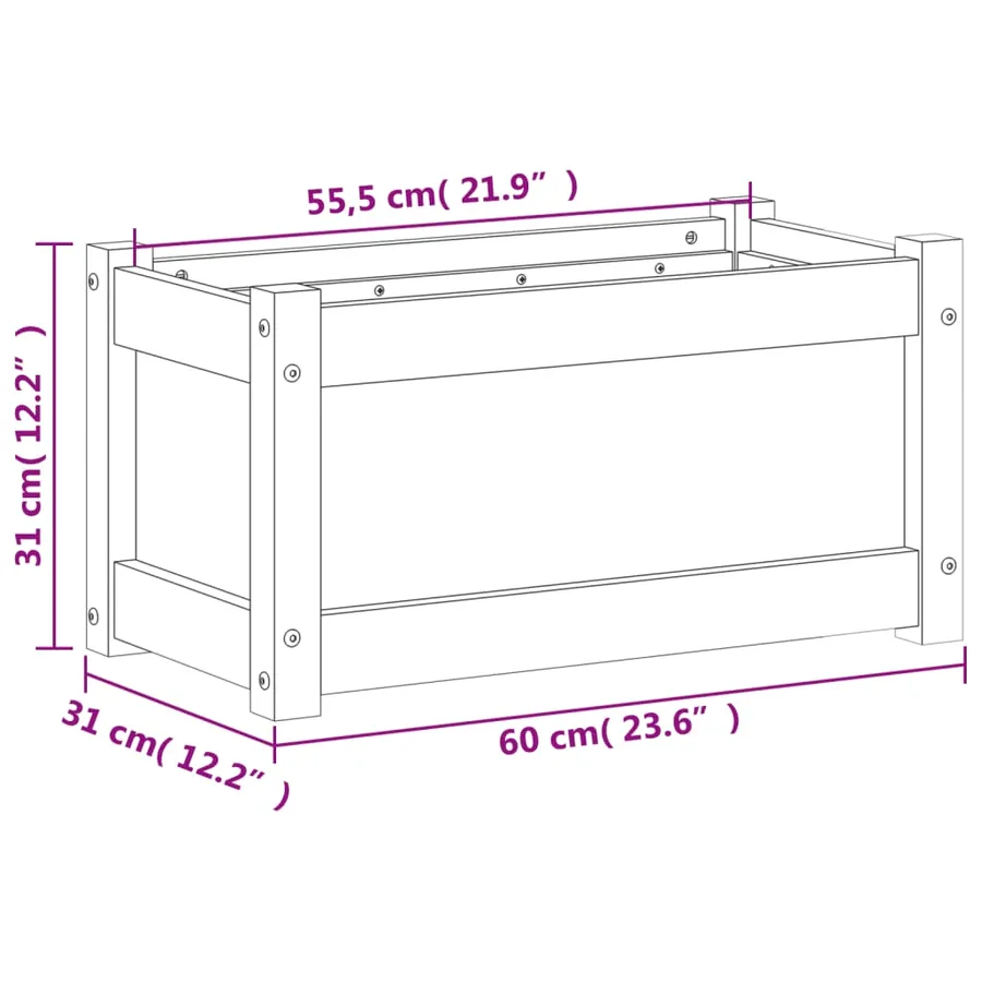 Jardinières 2 pcs bois de pin imprégné - 12