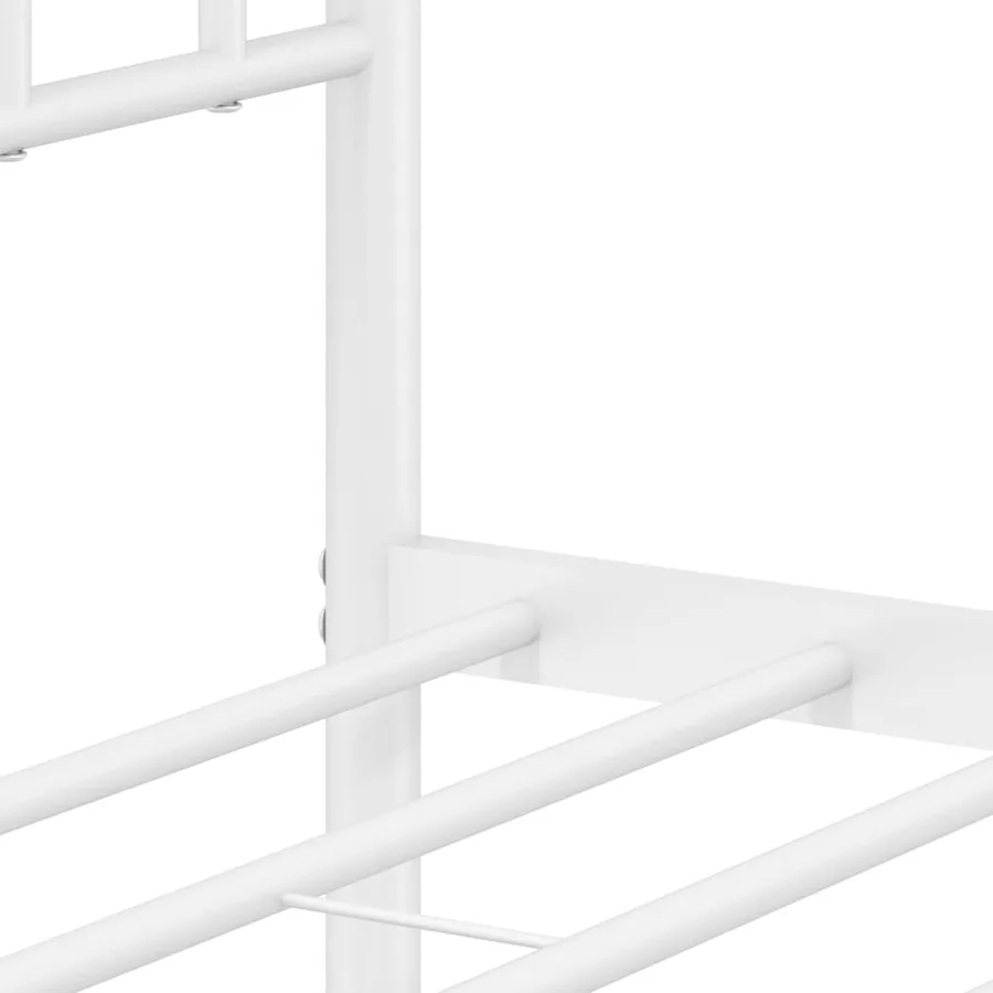 Cadre de lit métal sans matelas avec pied de lit blanc 80x200cm - 10