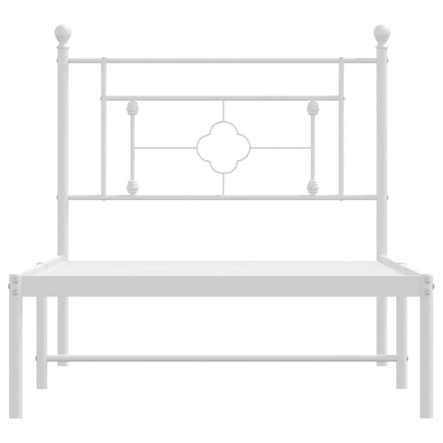 Cadre de lit métal sans matelas et tête de lit blanc 100x200 cm - 6
