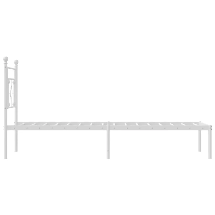 Cadre de lit métal sans matelas avec tête de lit blanc 90x200cm - 6
