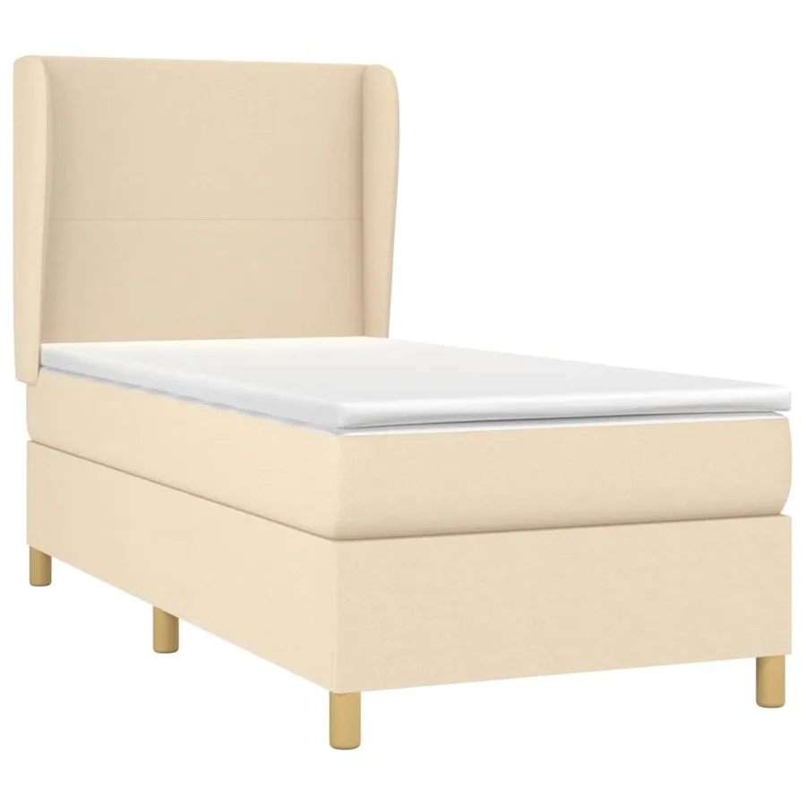 Sommier à lattes de lit avec matelas Crème 80x200 cm Tissu - 3