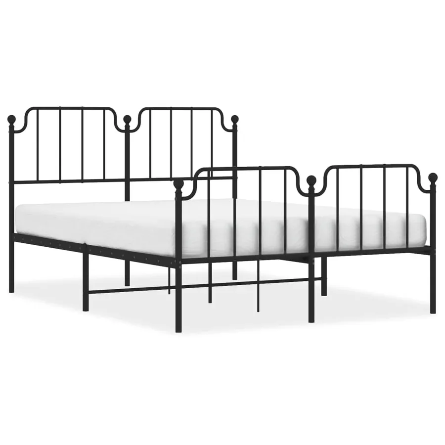 Cadre de lit métal sans matelas avec pied de lit noir 140x200cm - 2