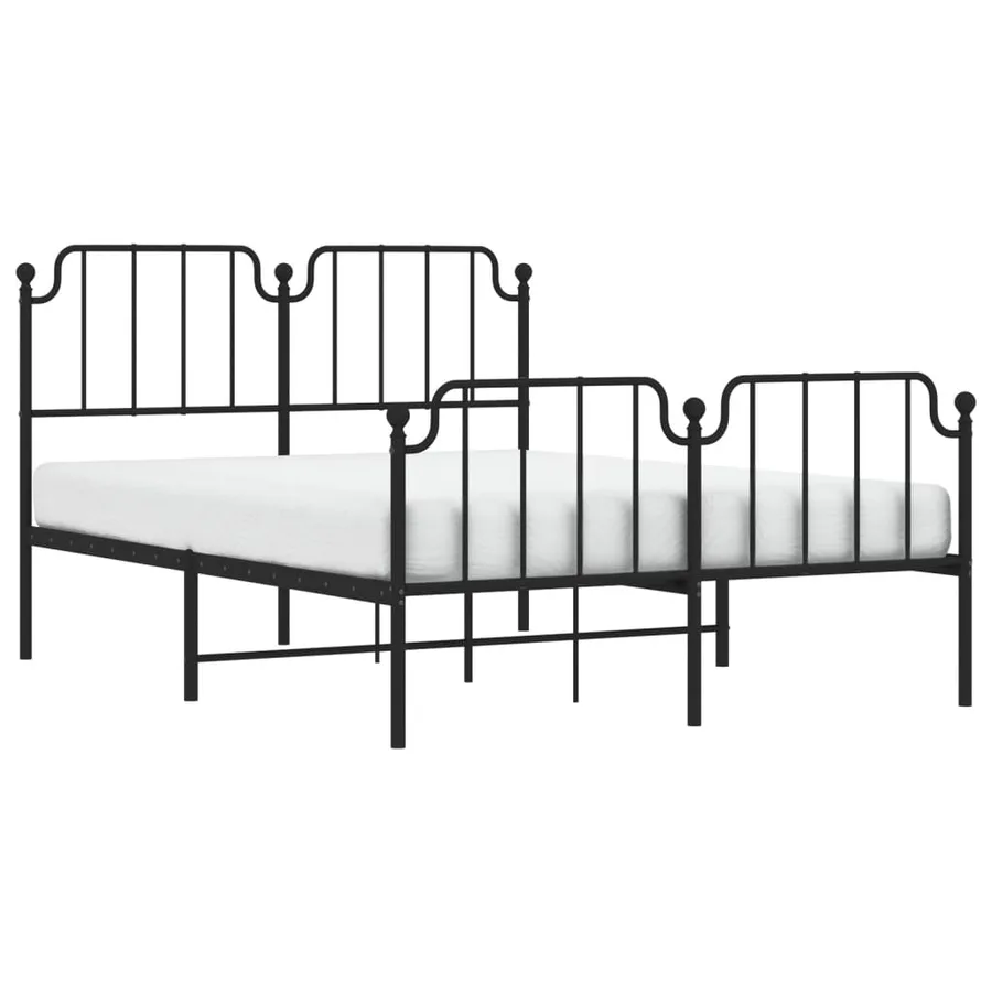 Cadre de lit métal sans matelas avec pied de lit noir 140x200cm - 3
