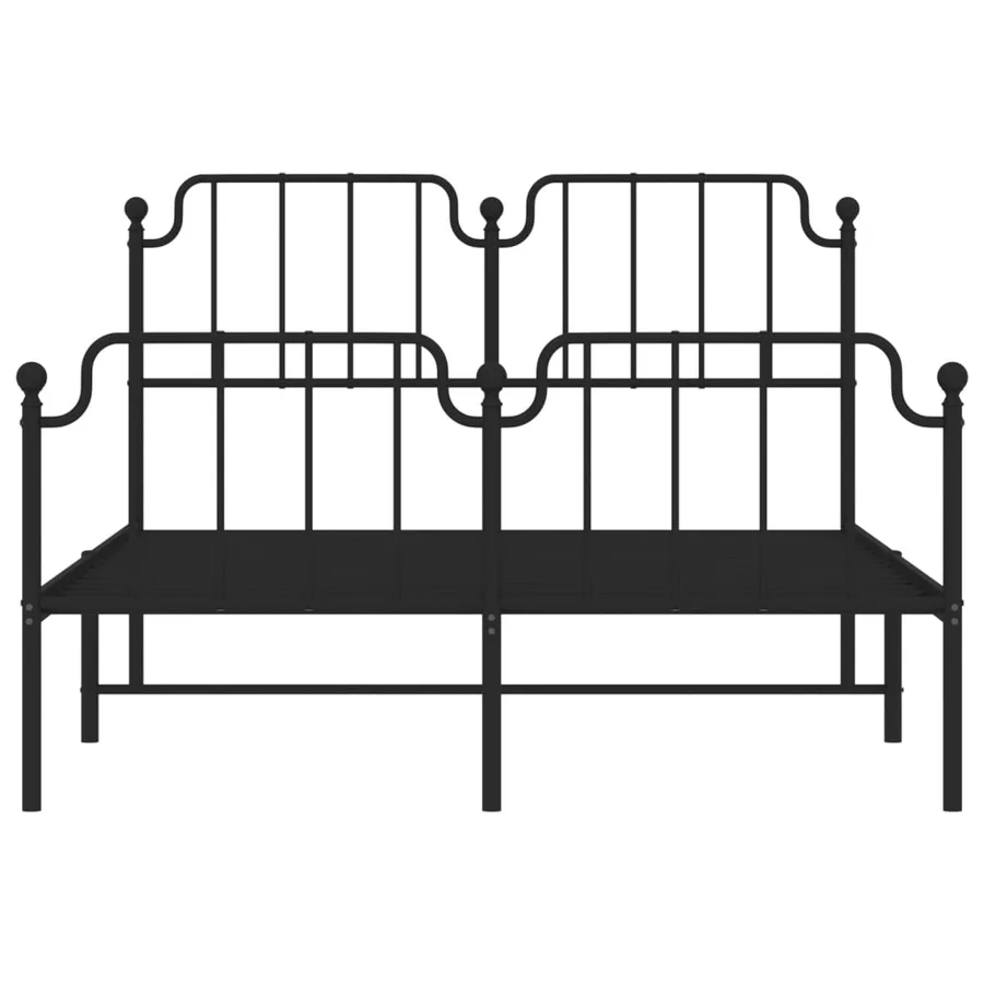 Cadre de lit métal sans matelas avec pied de lit noir 140x200cm - 5