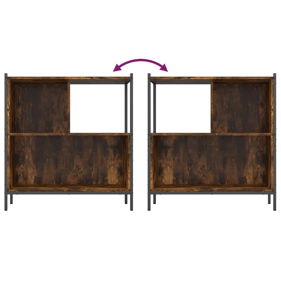 Bibliothèque chêne fumé 72x28x77,5 cm bois d'ingénierie - 8