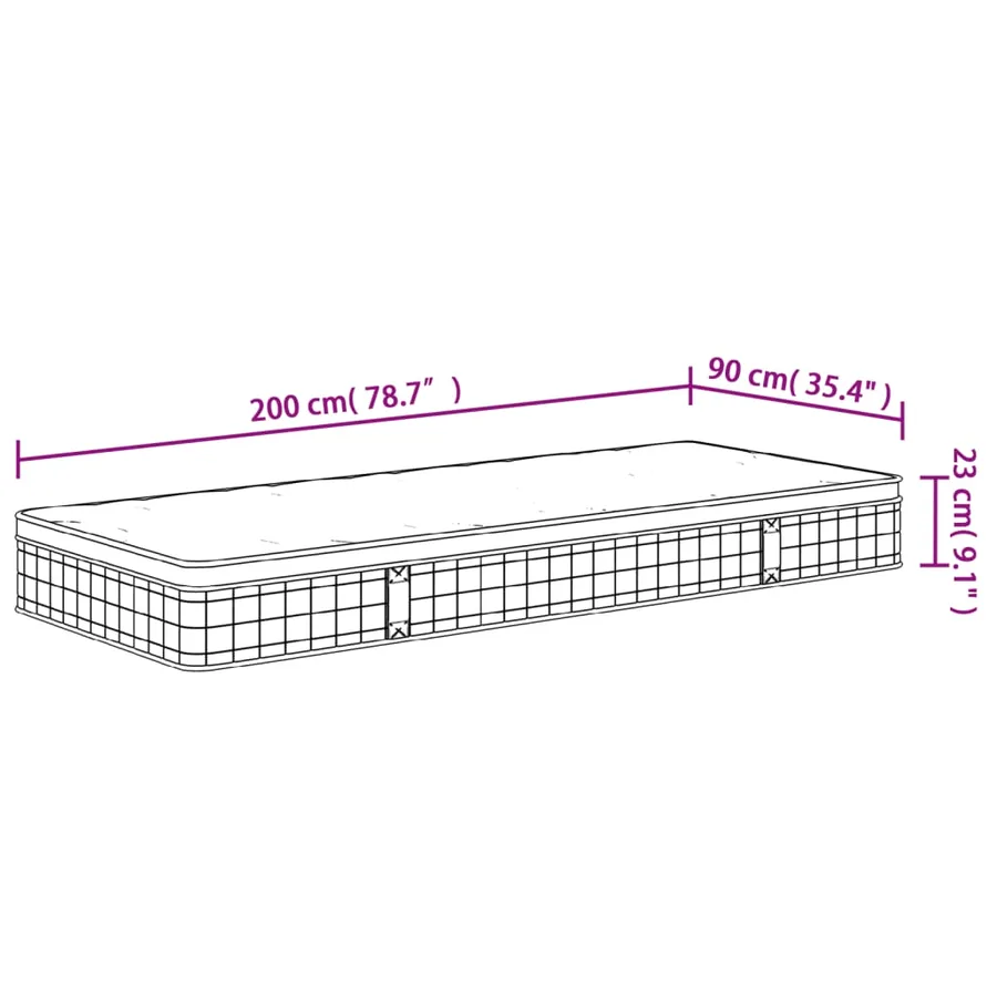 Matelas à ressorts bonnell moyen 90x200 cm - 10
