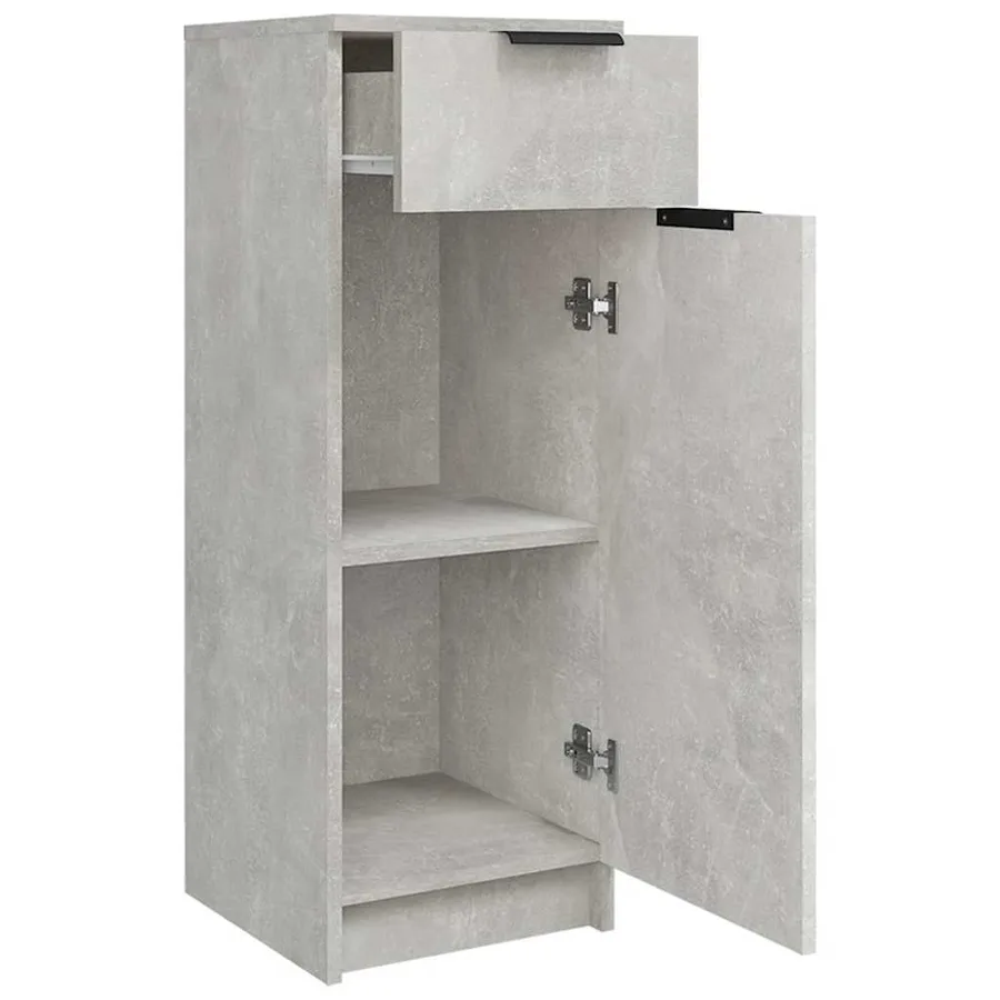 Armoire de salle de bain gris béton 32x34x90 cm - 7