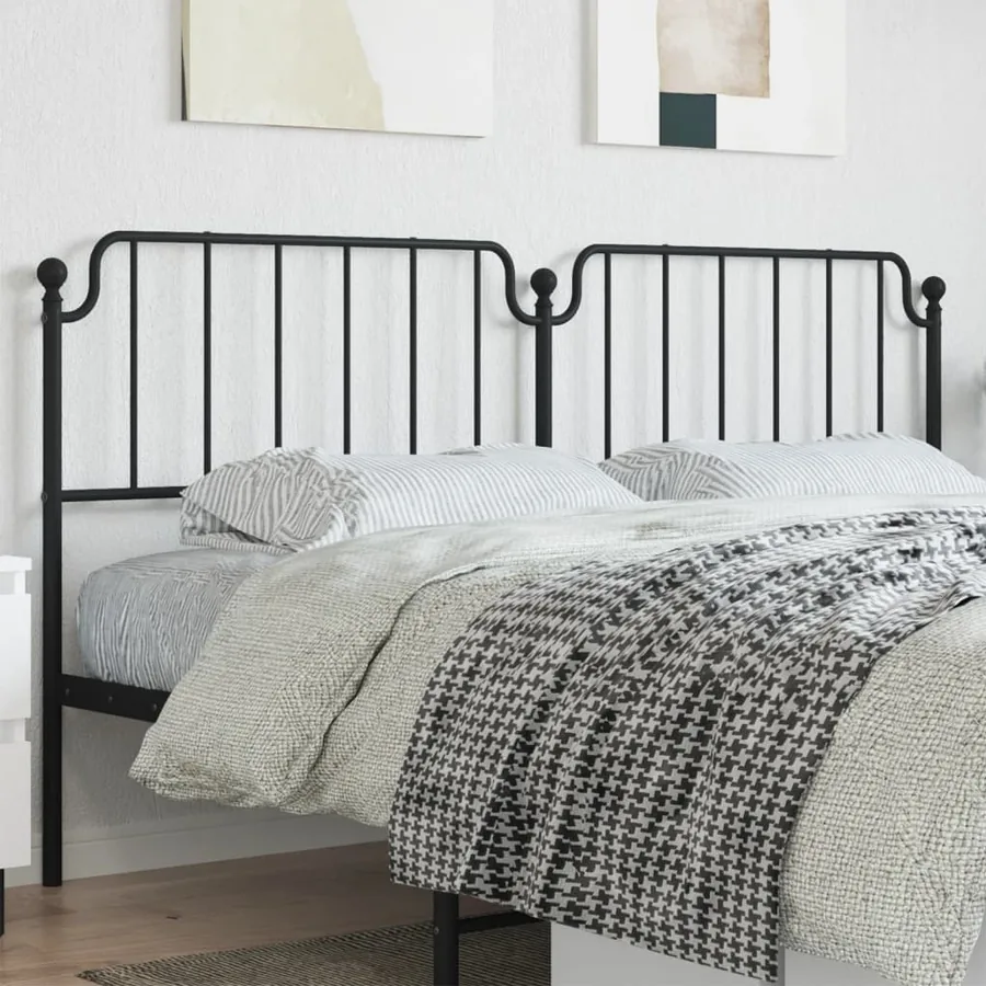 Tête de lit de remplacement métal noir 200 cm