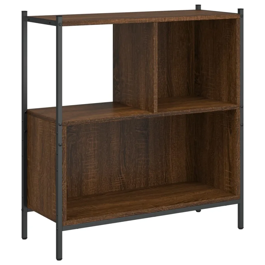 Bibliothèque chêne marron 72x28x77,5 cm bois d'ingénierie - 2