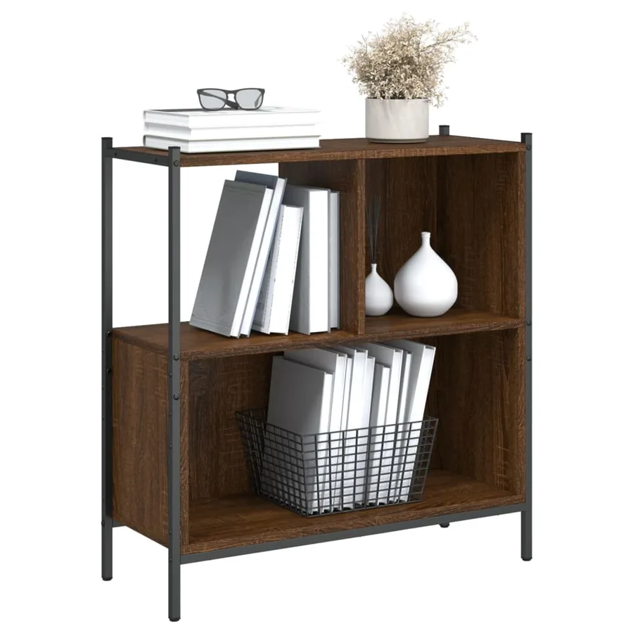 Bibliothèque chêne marron 72x28x77,5 cm bois d'ingénierie - 4