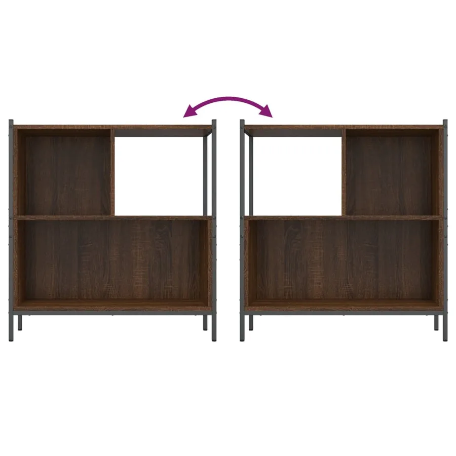 Bibliothèque chêne marron 72x28x77,5 cm bois d'ingénierie - 8